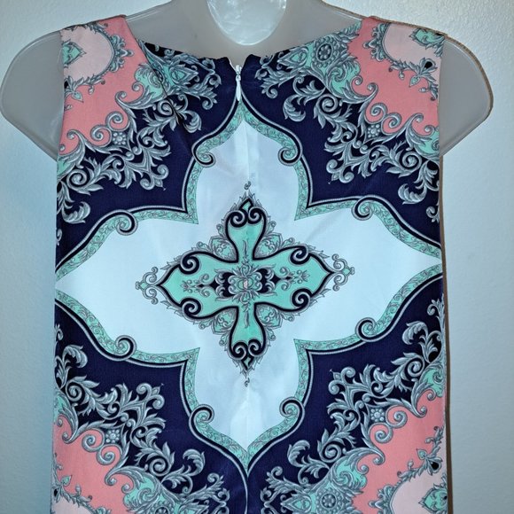 Dress T Paisley Print Sleeveless Shift Dress Size 10 - Picture 4 of 8